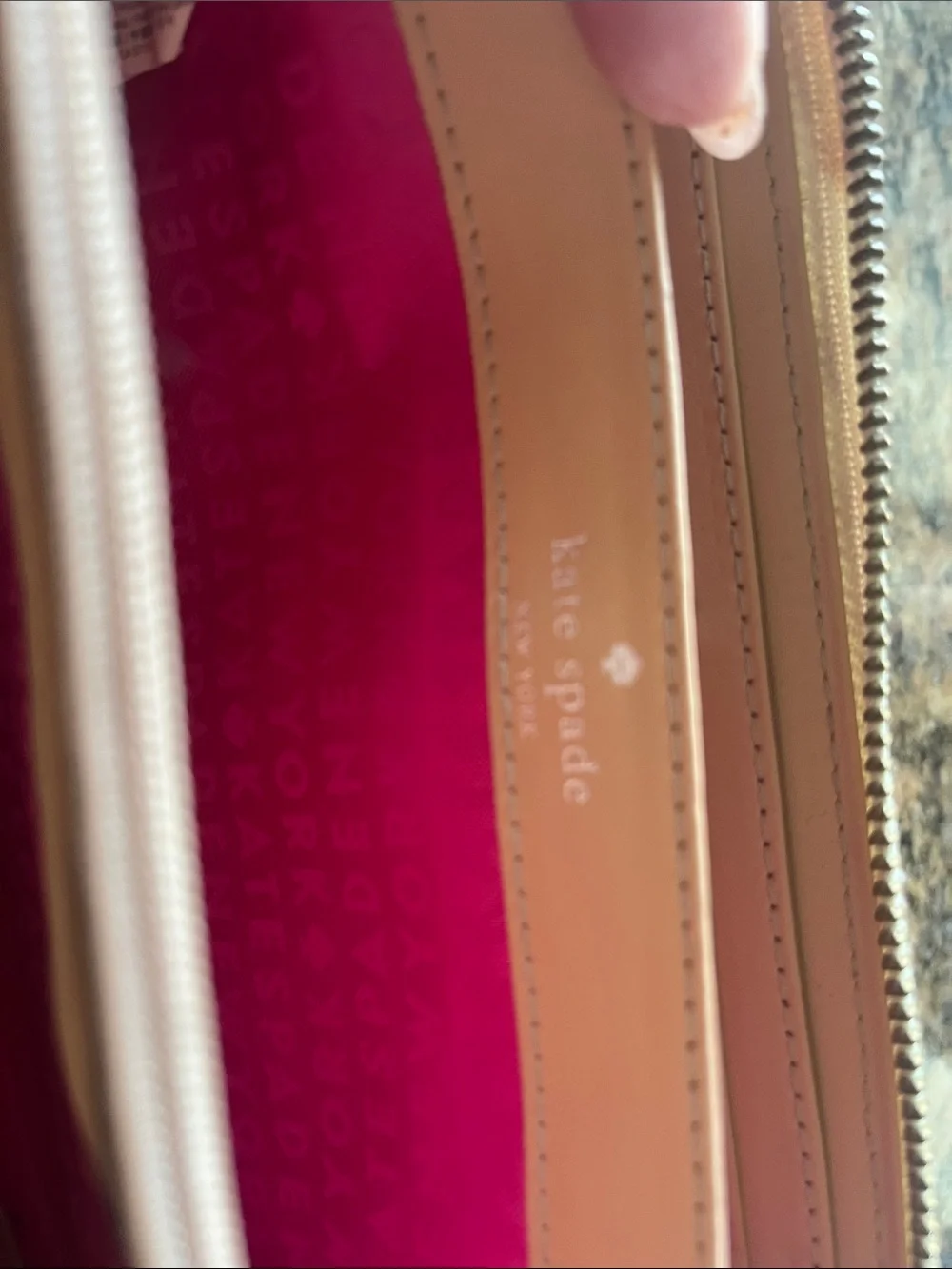 Authentic Kate  spade Ivory Leather Zip Wallet
